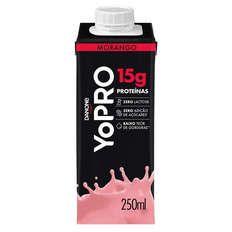 YoPRO Bebida Láctea UHT Morango 15g de proteínas 250ml