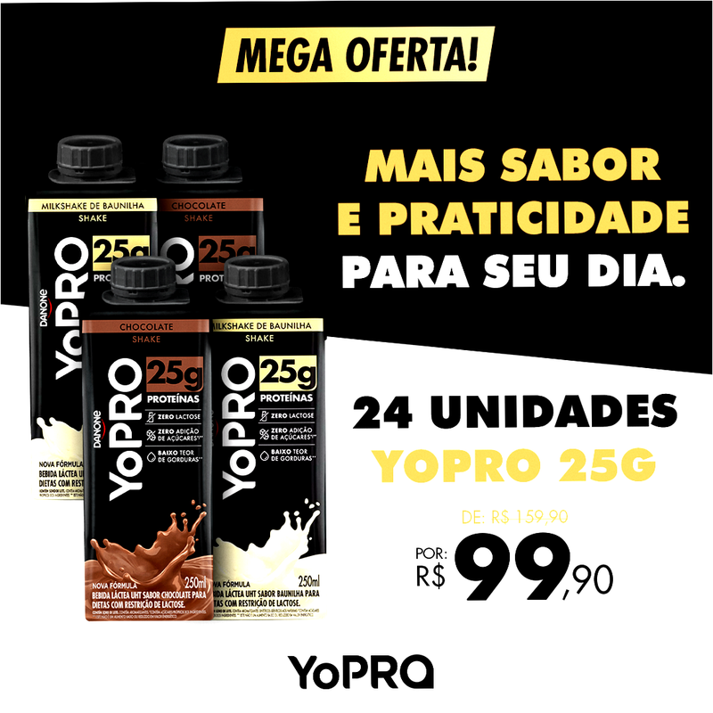 Pack YoPRO Bebida Láctea UHT Milkshake 25g de Proteínas 250ml - 24 Unidades (Últimas Unidades!)