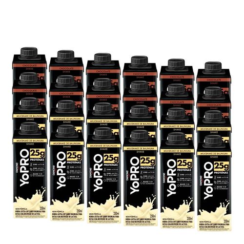 Pack YoPRO Bebida Láctea UHT Milkshake 25g de Proteínas 250ml - 24 Unidades (Últimas Unidades!)